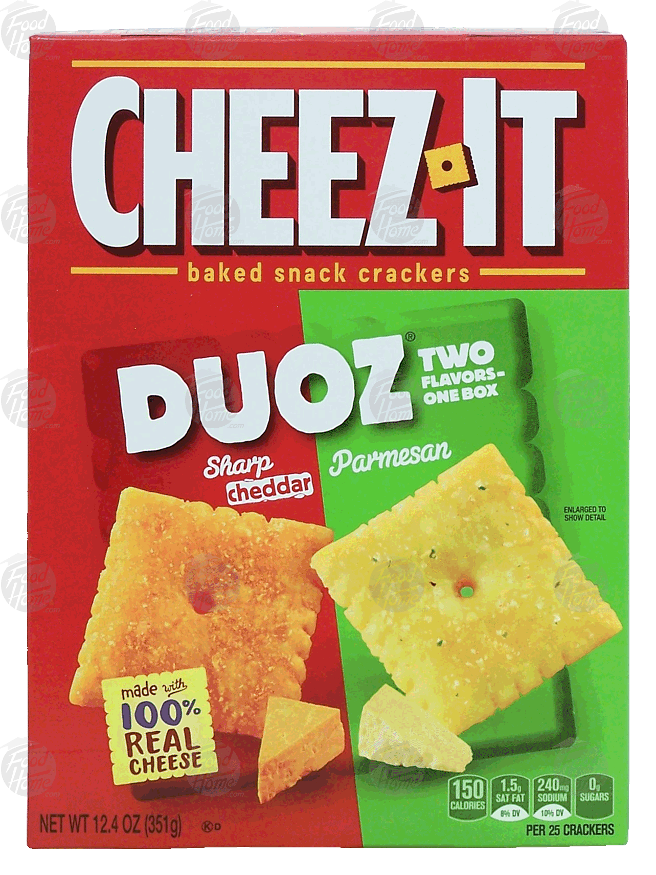 Sunshine Cheez-It Duoz; sharp cheddar and parmesan flavored baked snack crackers Full-Size Picture